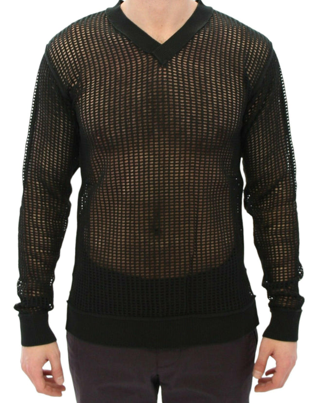 Dolce & Gabbana Dark Green Runway Netz Pullover Netted Sweater.