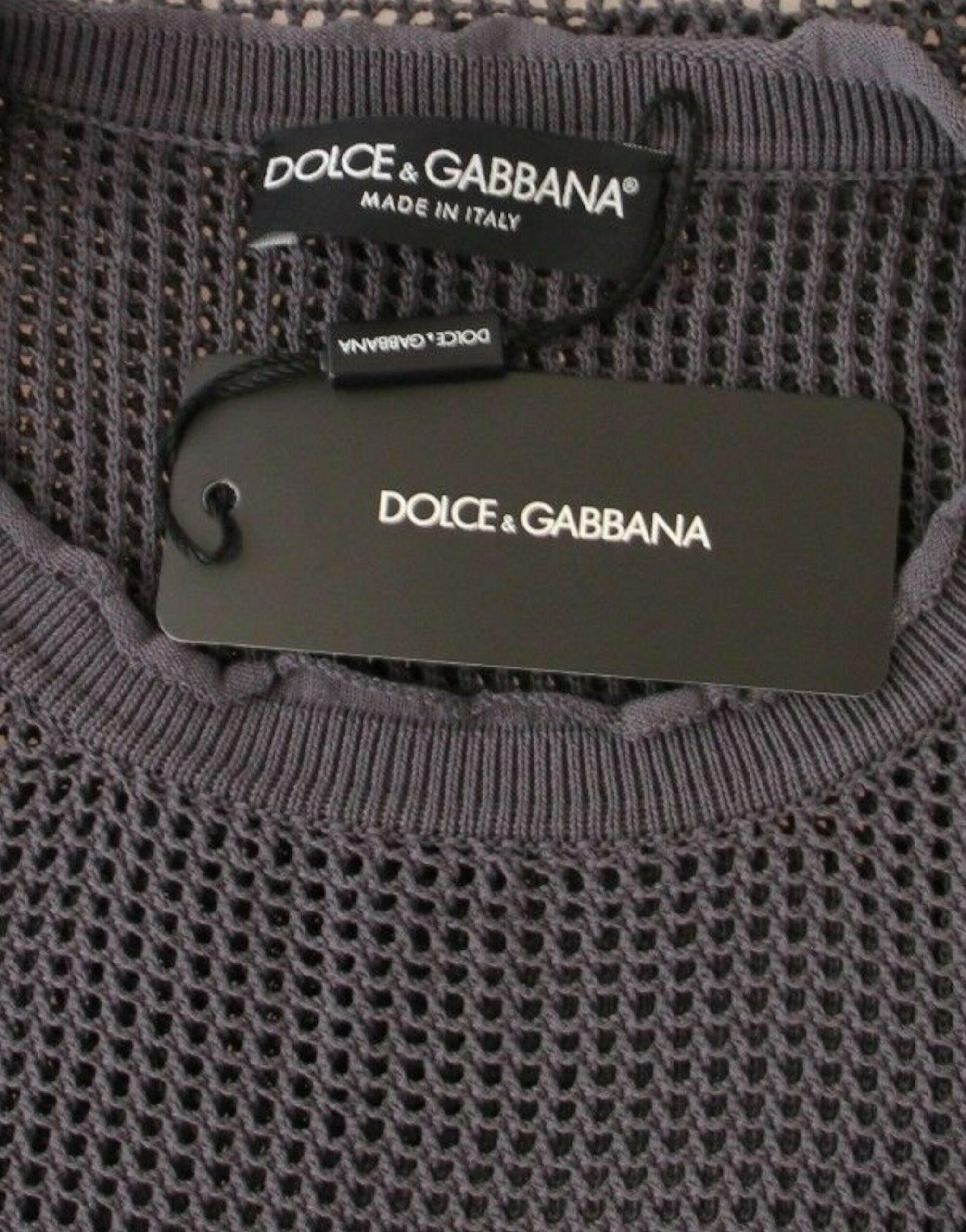 Dolce & Gabbana Purple Runway Netz Pullover Netted Sweater.