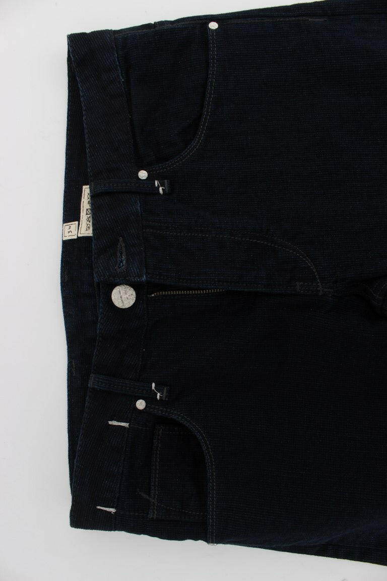 Acht Dark Blue Corduroy Slim Skinny Fit Jeans - GENUINE AUTHENTIC BRAND LLC  