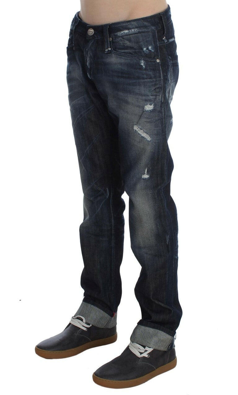 Acht Blue Cotton Regular Straight Fit Jeans - GENUINE AUTHENTIC BRAND LLC  