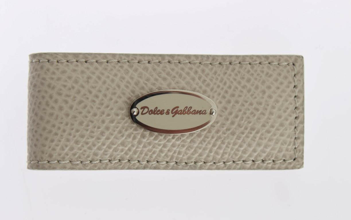 Dolce & Gabbana Beige Leather Magnet Money Clip Dolce & Gabbana GENUINE AUTHENTIC BRAND LLC