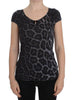 Cavalli Gray Leopard Modal T-Shirt Blouse Top - GENUINE AUTHENTIC BRAND LLC  