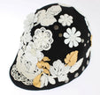 Dolce & Gabbana Elegant Black Floral Wool Cloche Hat.