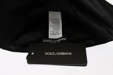 Dolce & Gabbana Elegant Black Floral Wool Cloche Hat.