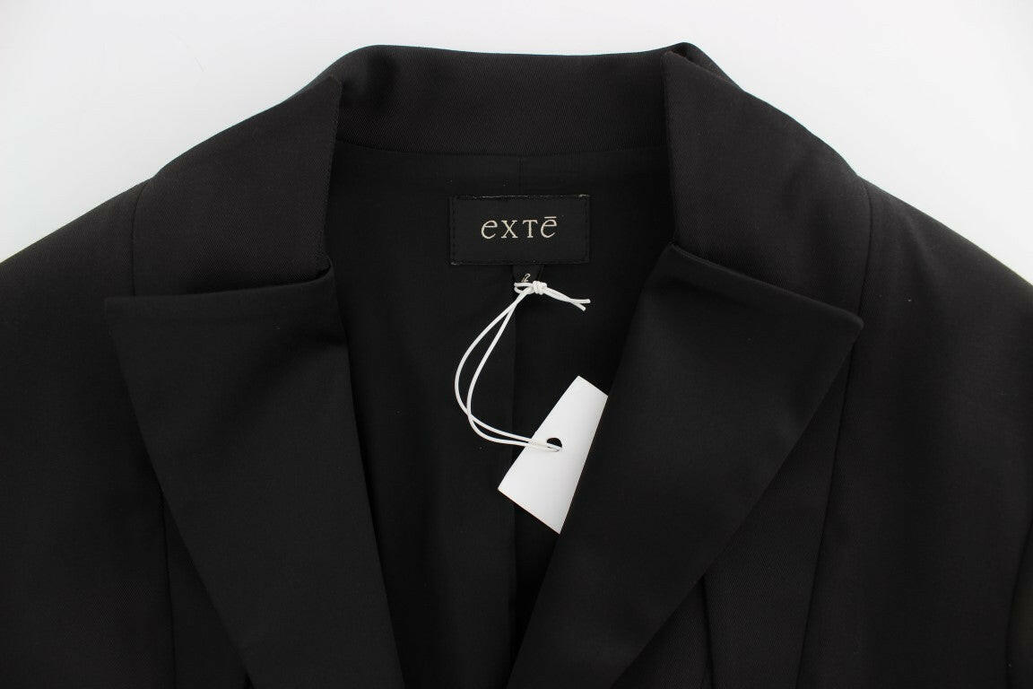 Exte Elegant Black Stretch Blazer Jacket.