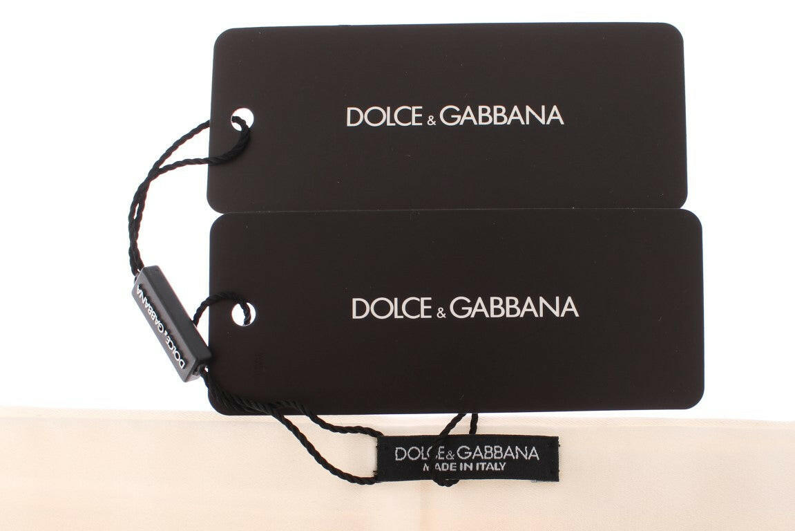 Dolce & Gabbana Elegant White Silk Cummerbund.