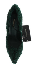Dolce & Gabbana Green Xiangao Lamb Fur Leather Pumps - GENUINE AUTHENTIC BRAND LLC  