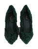 Dolce & Gabbana Green Xiangao Lamb Fur Leather Pumps