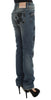 John Galliano Chic Slim Fit Bootcut Jeans in Blue Wash.