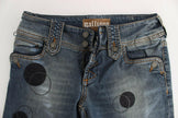 John Galliano Chic Slim Fit Bootcut Jeans in Blue Wash.