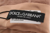 Dolce & Gabbana Elegant Beige Suede Elbow-Length Gloves.
