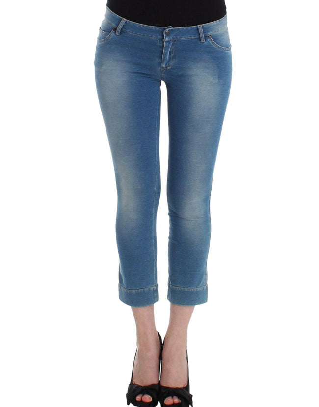 Ermanno Scervino Beachwear Blue Jeans Capri Pants Cropped.