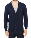 Ermanno Scervino Blue Wool Cashmere Cardigan Pullover Sweater - GENUINE AUTHENTIC BRAND LLC  