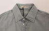 Ermanno Scervino Gray Cotton Long Sleeve Casual Shirt Top - GENUINE AUTHENTIC BRAND LLC  