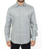 Ermanno Scervino Gray Cotton Long Sleeve Casual Shirt Top - GENUINE AUTHENTIC BRAND LLC  