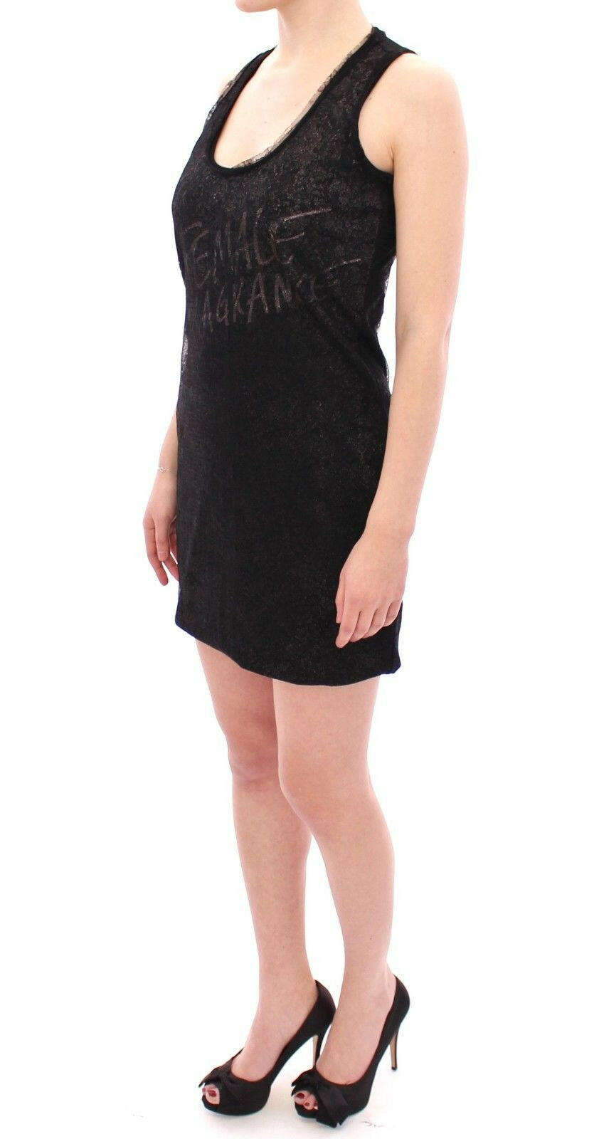 Ermanno Scervino Black Lace Lined Stretch Mini Dress - GENUINE AUTHENTIC BRAND LLC  