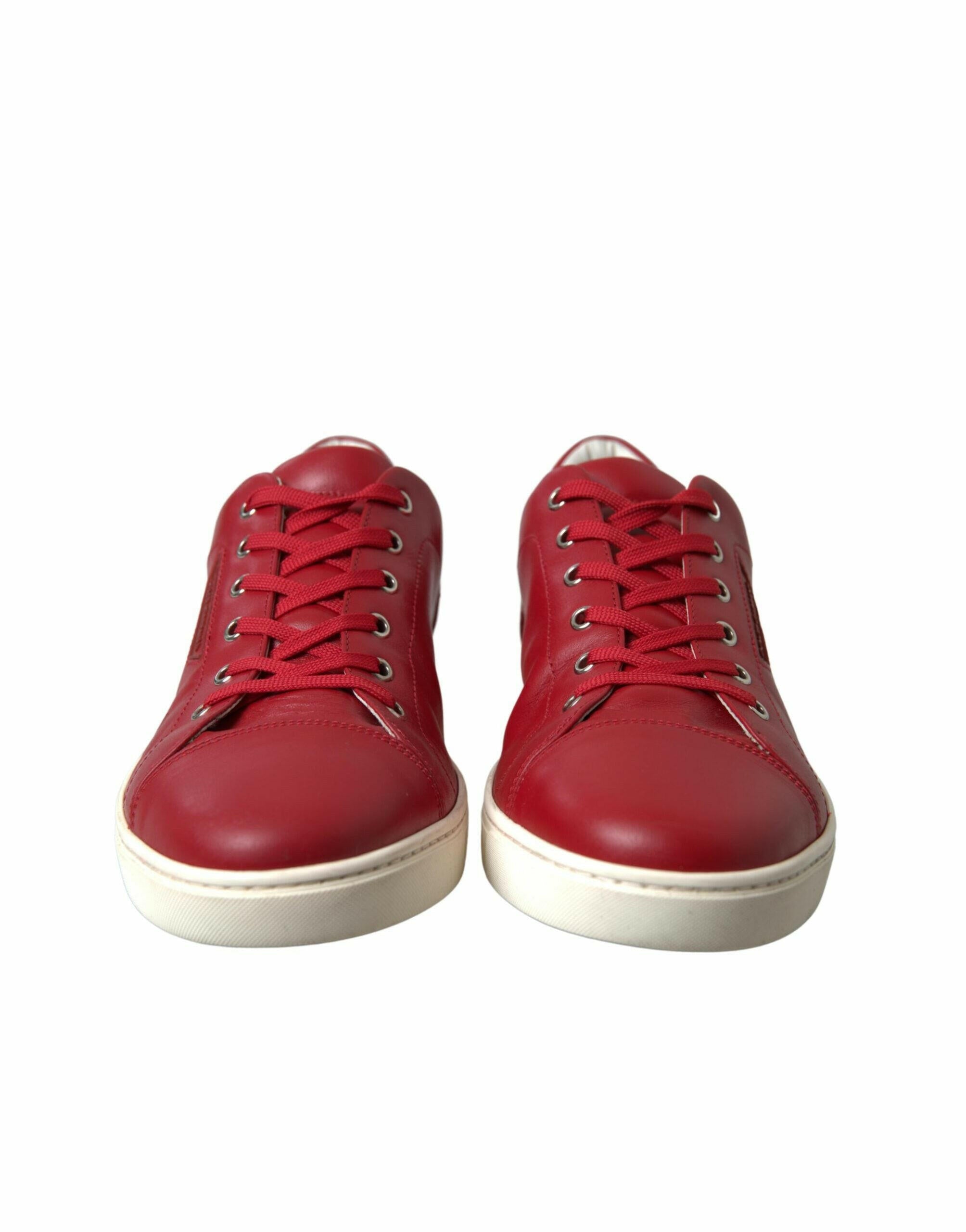 Dolce & Gabbana Shoes Red Portofino Leather Low Top Mens Sneakers - GENUINE AUTHENTIC BRAND LLC  