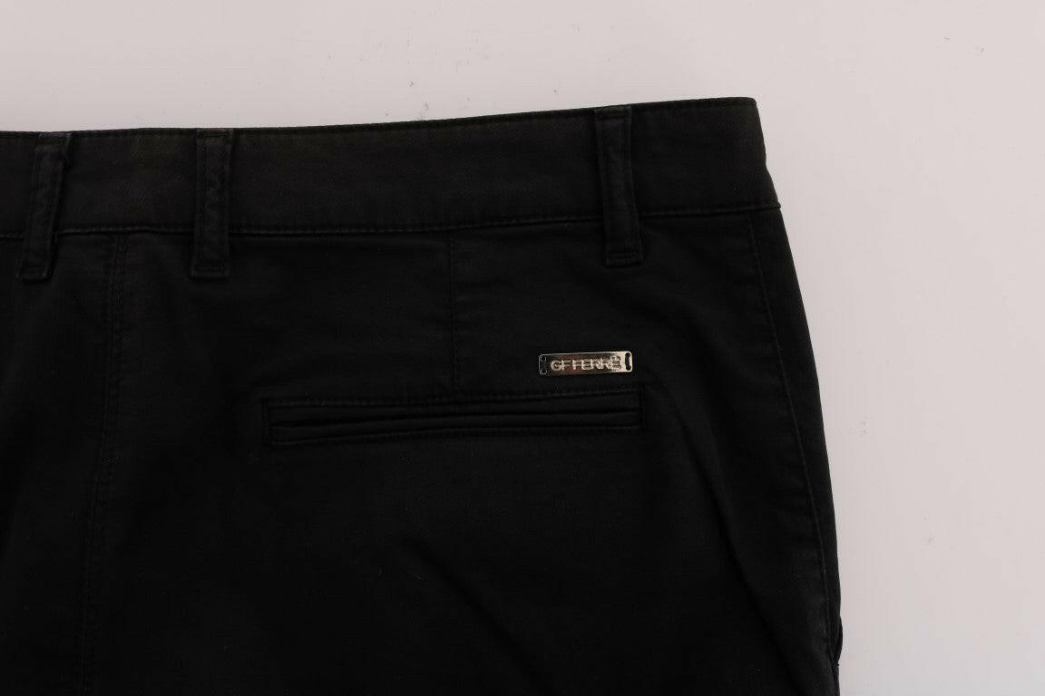 GF Ferre Black Cotton Stretch Chinos Pants - GENUINE AUTHENTIC BRAND LLC  