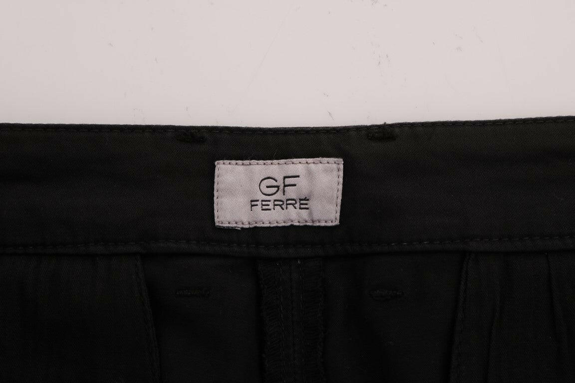 GF Ferre Black Cotton Stretch Chinos Pants - GENUINE AUTHENTIC BRAND LLC  
