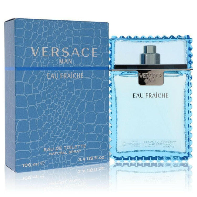 Versace Man by Versace Eau Fraiche Eau De Toilette Spray (Blue) 3.4 oz (Men).