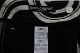 Dolce & Gabbana Chic Black & White Patterned Linen Shorts.