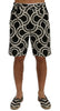Dolce & Gabbana Chic Black & White Patterned Linen Shorts.