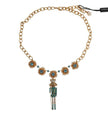Dolce & Gabbana Elegant Gold Crystal Statement Necklace.
