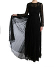 Dolce & Gabbana Elegant Black Sheath Long Sleeve Dress.