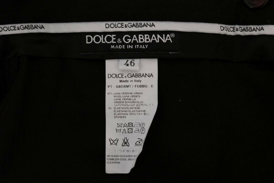 Dolce & Gabbana Elegant Slim Fit Formal Trousers in Purple.