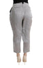 Ermanno Scervino Chic Gray Cropped Silk Pants.