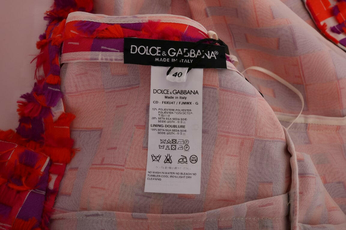 Dolce & Gabbana Elegant Pink A-Line Sleeveless Dress.