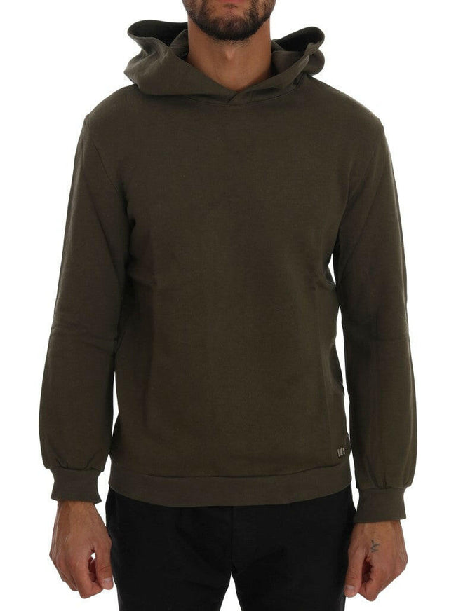 Daniele Alessandrini Green Pullover Hodded Cotton Sweater - GENUINE AUTHENTIC BRAND LLC  