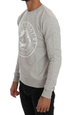Frankie Morello Gray Cotton Crewneck Pullover Sweater - GENUINE AUTHENTIC BRAND LLC  