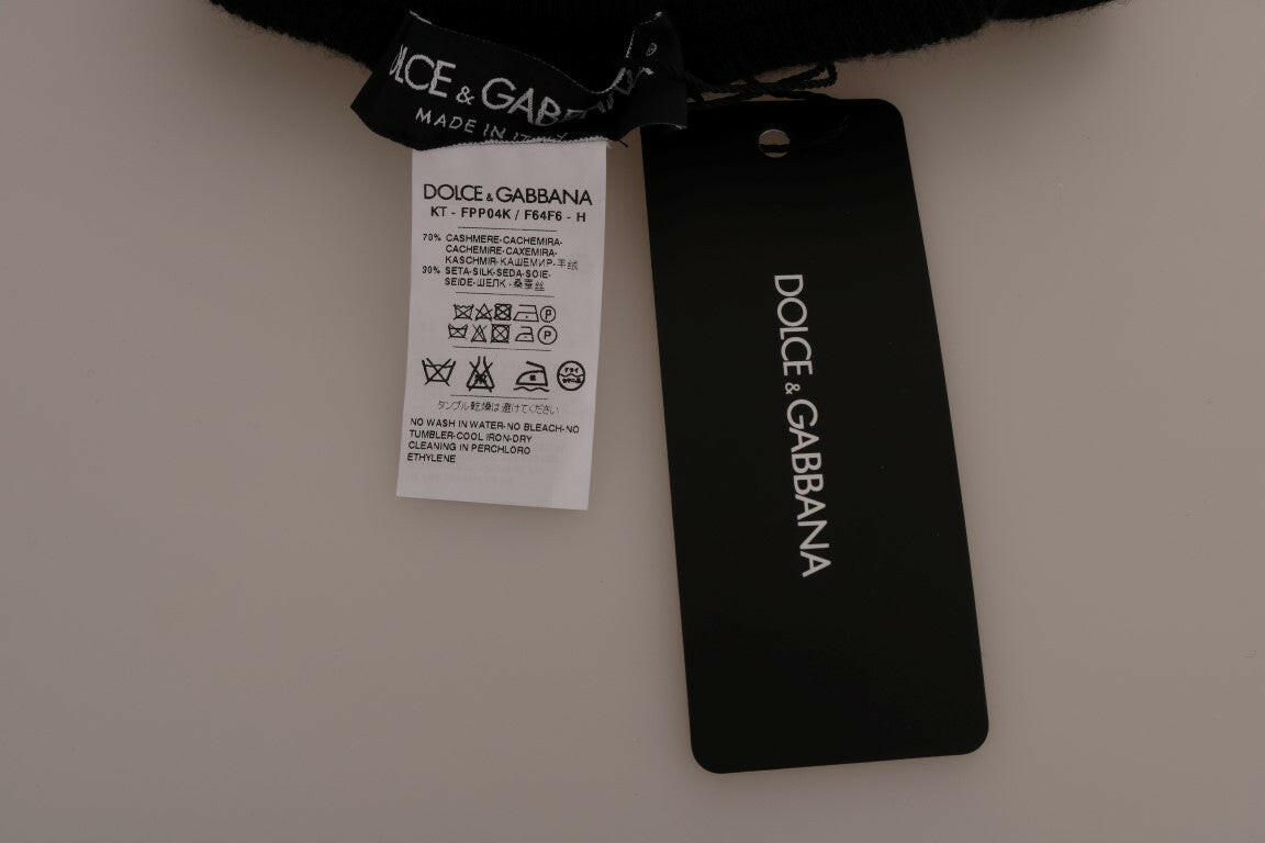 Dolce & Gabbana Elegant Black Cashmere Silk Stretch Pants.