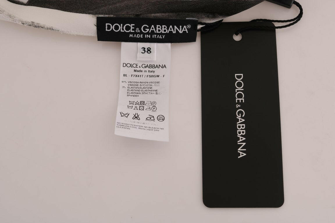 Dolce & Gabbana Elegant Striped Stretch Blouse.