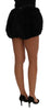 Dolce & Gabbana Elegant Black Fur Mini Shorts Hot Pants.