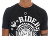 Frankie Morello Black Cotton RIDERS Crewneck T-Shirt - GENUINE AUTHENTIC BRAND LLC  