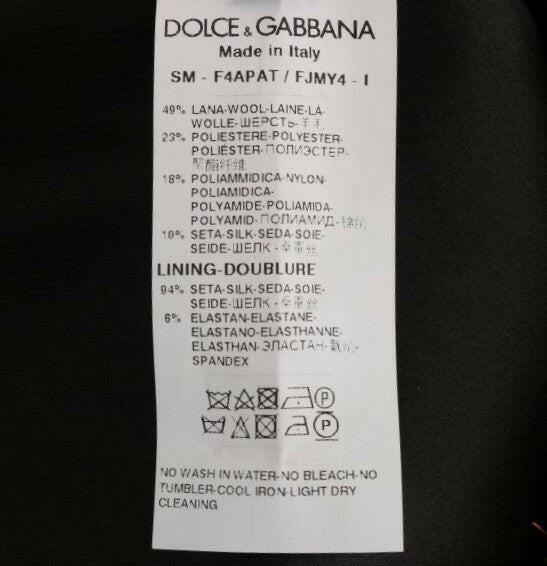 Dolce & Gabbana Elegant Gold Fringe High-Waist Pencil Skirt.