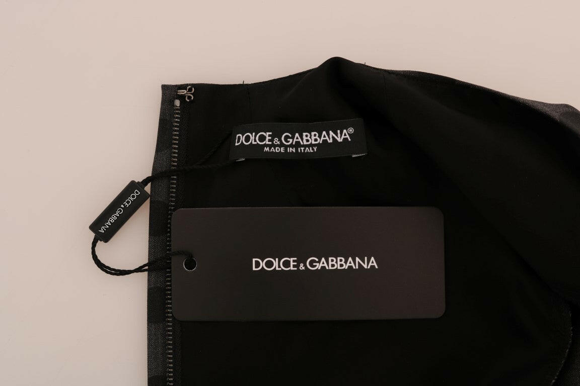 Dolce & Gabbana Elegant Polka Dot Wool Blend Dress.