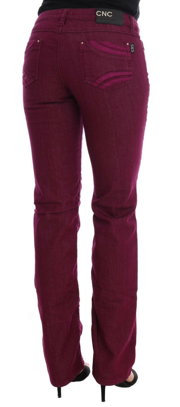 Costume National Sleek Red Straight Fit Luxury Jeans.
