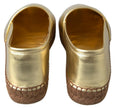 Dolce & Gabbana Gold Leather D&G Loafers Flats Espadrille Shoes - GENUINE AUTHENTIC BRAND LLC  