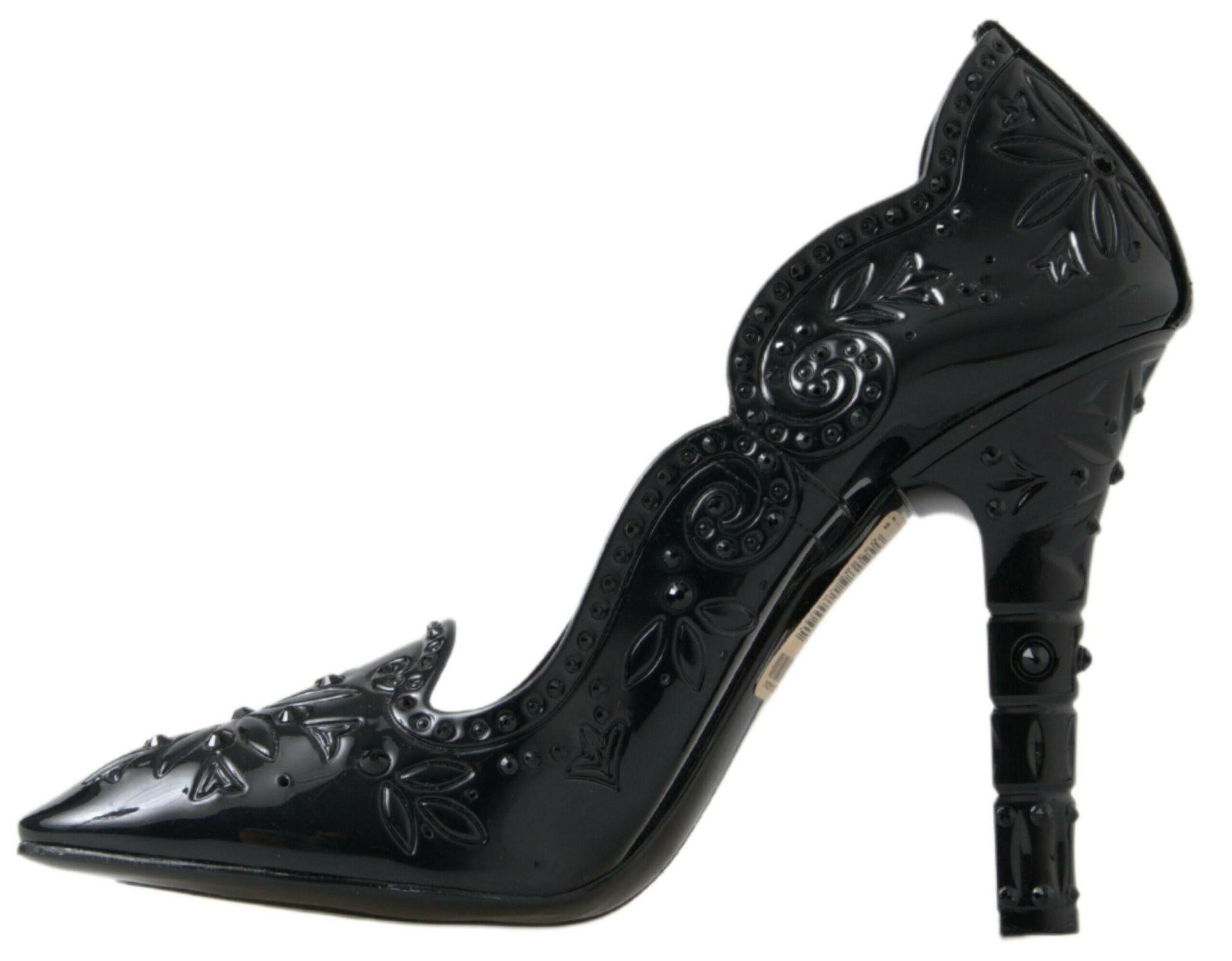 Dolce & Gabbana Black CINDERELLA Floral Crystal Heels Shoes - GENUINE AUTHENTIC BRAND LLC  