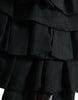 Dolce & Gabbana Black Tiered Aline High Waist Silk Mini Skirt.