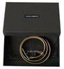 Dolce & Gabbana Gold Leather DG Crystal Buckle Cintura Belt - GENUINE AUTHENTIC BRAND LLC  