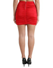 Dolce & Gabbana Red Viscose High Waist Fitted Pleated Skirt.