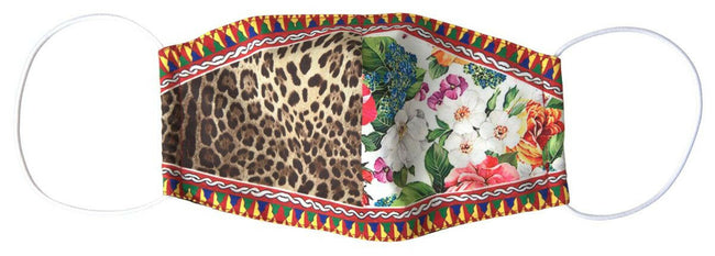 Dolce & Gabbana Multicolor Leopard Floral Elastic Ear Strap Face Mask - GENUINE AUTHENTIC BRAND LLC  
