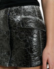 Dolce & Gabbana Black Cotton Blend High Waist Mini Skirt.
