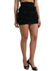 Dolce & Gabbana Black Nylon Textured High Waist Mini Skirt