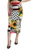 Dolce & Gabbana Multicolor Patchwork High Waist Pencil Cut Skirt