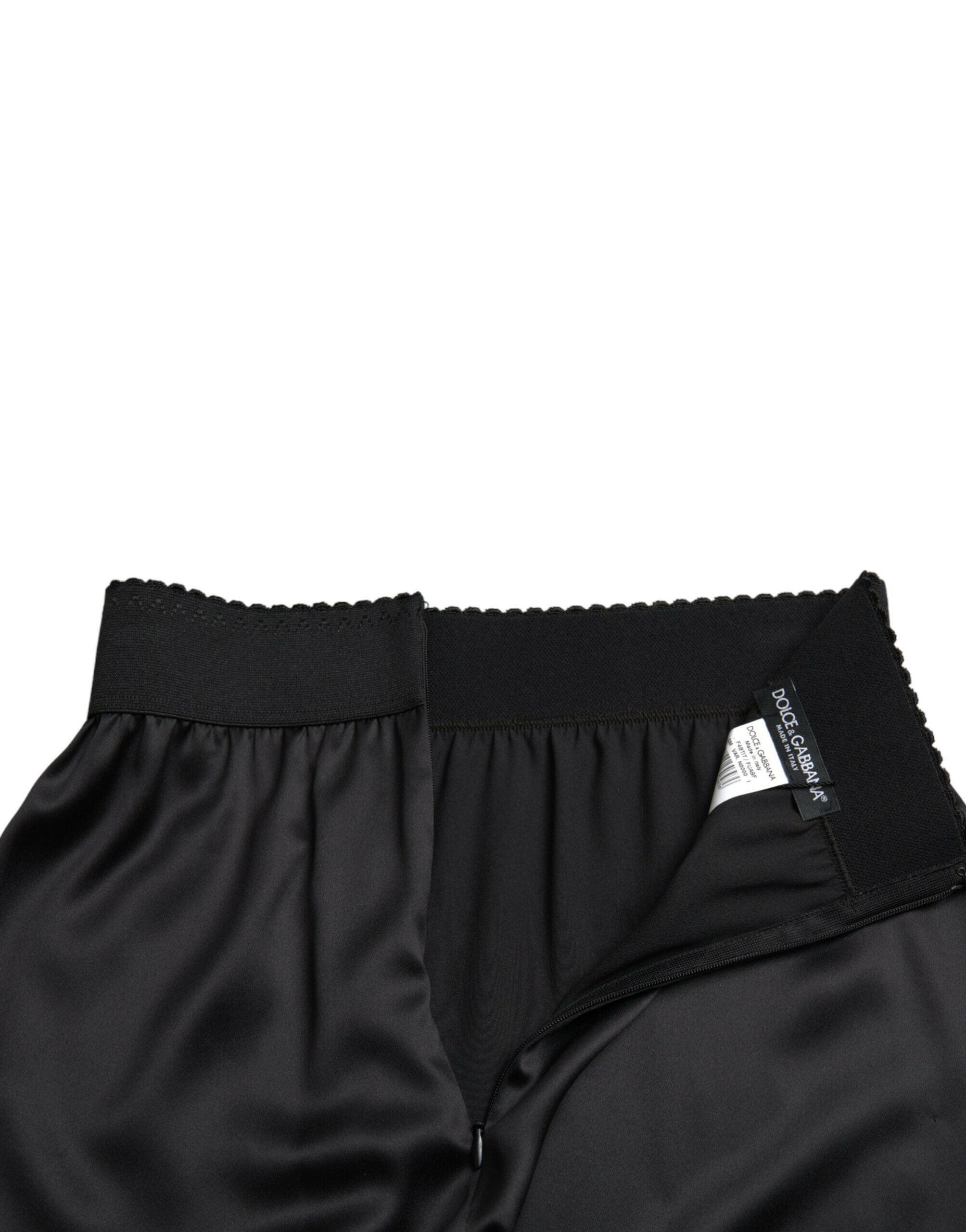 Dolce & Gabbana Black Lace High Waist Pencil Cut Mini Skirt